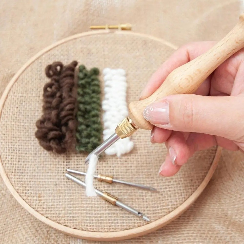 Cotton Embroidery Thread Skeins - ชุดเข็มปักผ้าขนาด 2.5 มม./3.5 มม./5 มม. ด้ามไม้