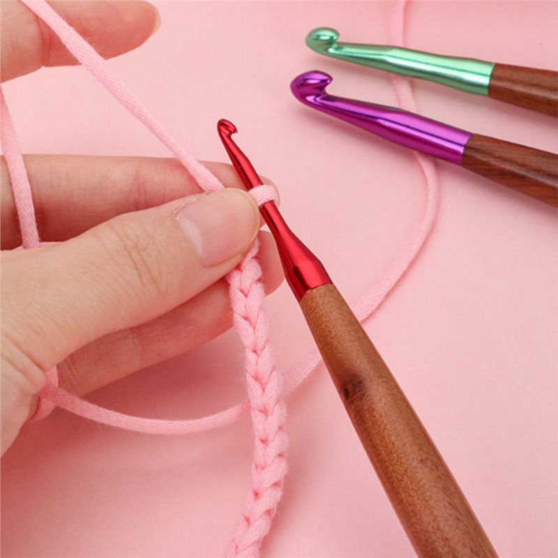 ชุดเข็มโครเชต์ A11E, เข็มโครเช - Wooden Crochet Hooks Ergonomic Handle บทวิจารณ์และราคา