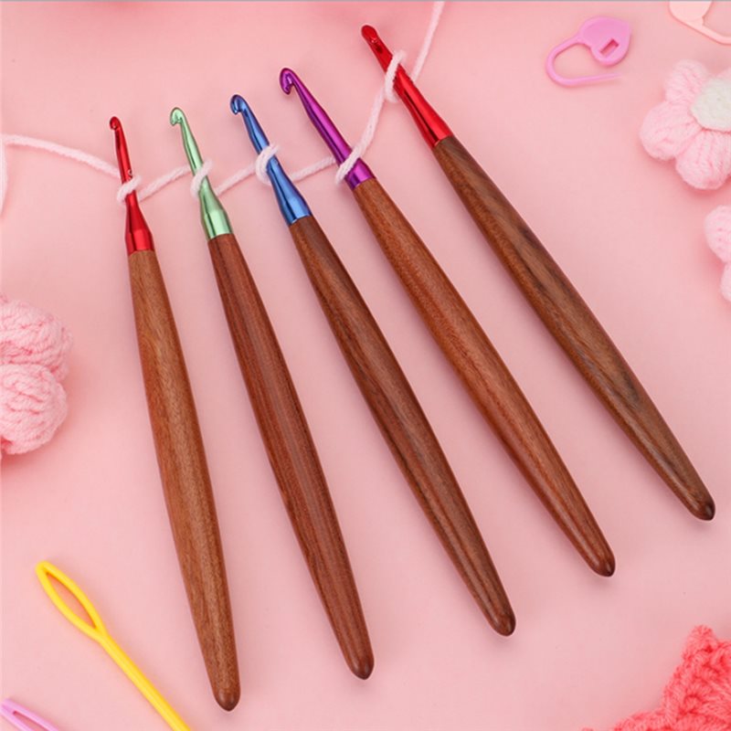 ชุดเข็มโครเชต์ A11E, เข็มโครเช - Wooden Crochet Hooks Ergonomic Handle บทวิจารณ์และราคา