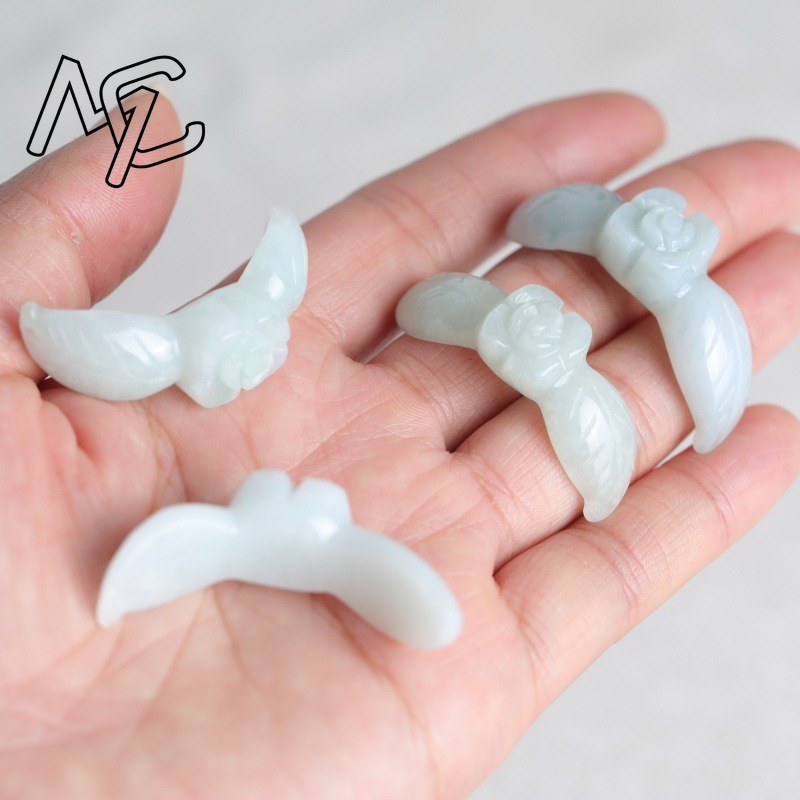 2PC สีขาวธรรมชาติหยกหยกโรสสร้อ - Beading บทวิจารณ์และราคา