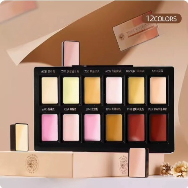 12 สีผิวสีทึบสีน้ํา Pigment ชุ - Watercolor Paint Set Solid Pigment บทวิจารณ์และราคา