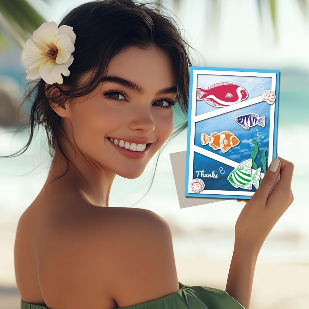 ฤดูร้อนOcean Clownfishล้างแสตม - Clear Silicone Stamps For Card Making บทวิจารณ์และราคา