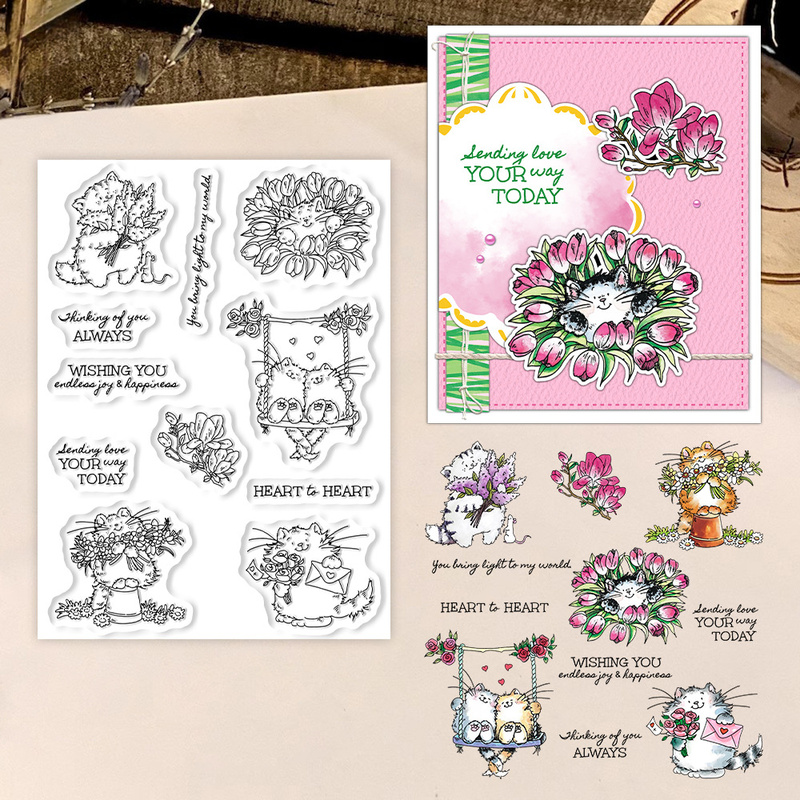ซันคราฟท์ แสตมป์ใสลายแมวน่ารัก - Clear Silicone Stamps For Card Making บทวิจารณ์และราคา