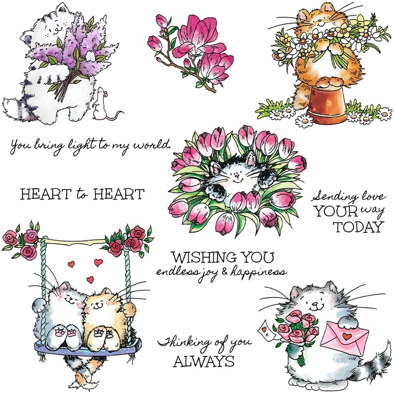 ซันคราฟท์ แสตมป์ใสลายแมวน่ารัก - Clear Silicone Stamps For Card Making บทวิจารณ์และราคา