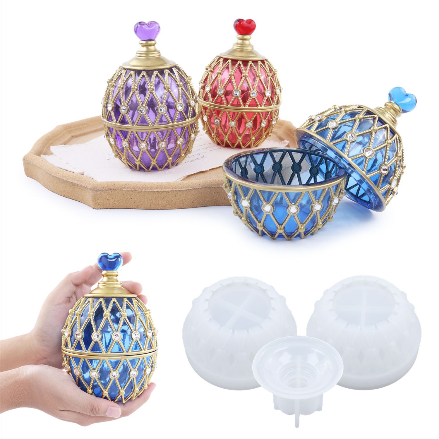 สองรูปแบบชุด DIY คริสตัลอีพ็อก - Silicone Epoxy Resin Molds Set บทวิจารณ์และราคา