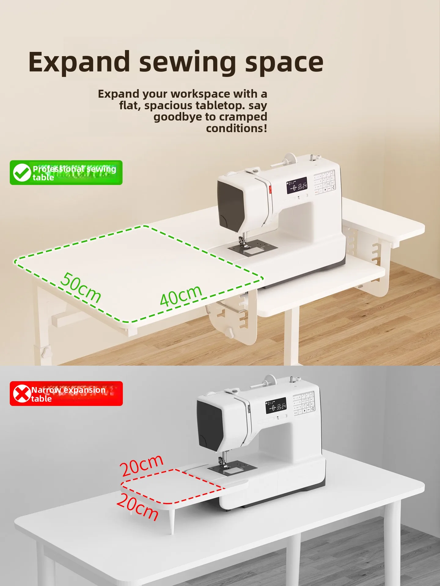 โต๊ะเย็บผ้าปรับระดับได้สำหรับใ - Sewing บทวิจารณ์และราคา