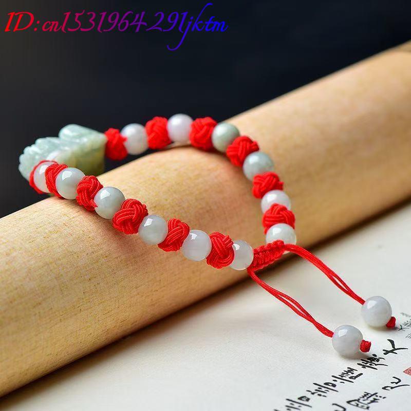 หยกพม่าธรรมชาติ กำไลข้อมือปี่เ - Beading บทวิจารณ์และราคา