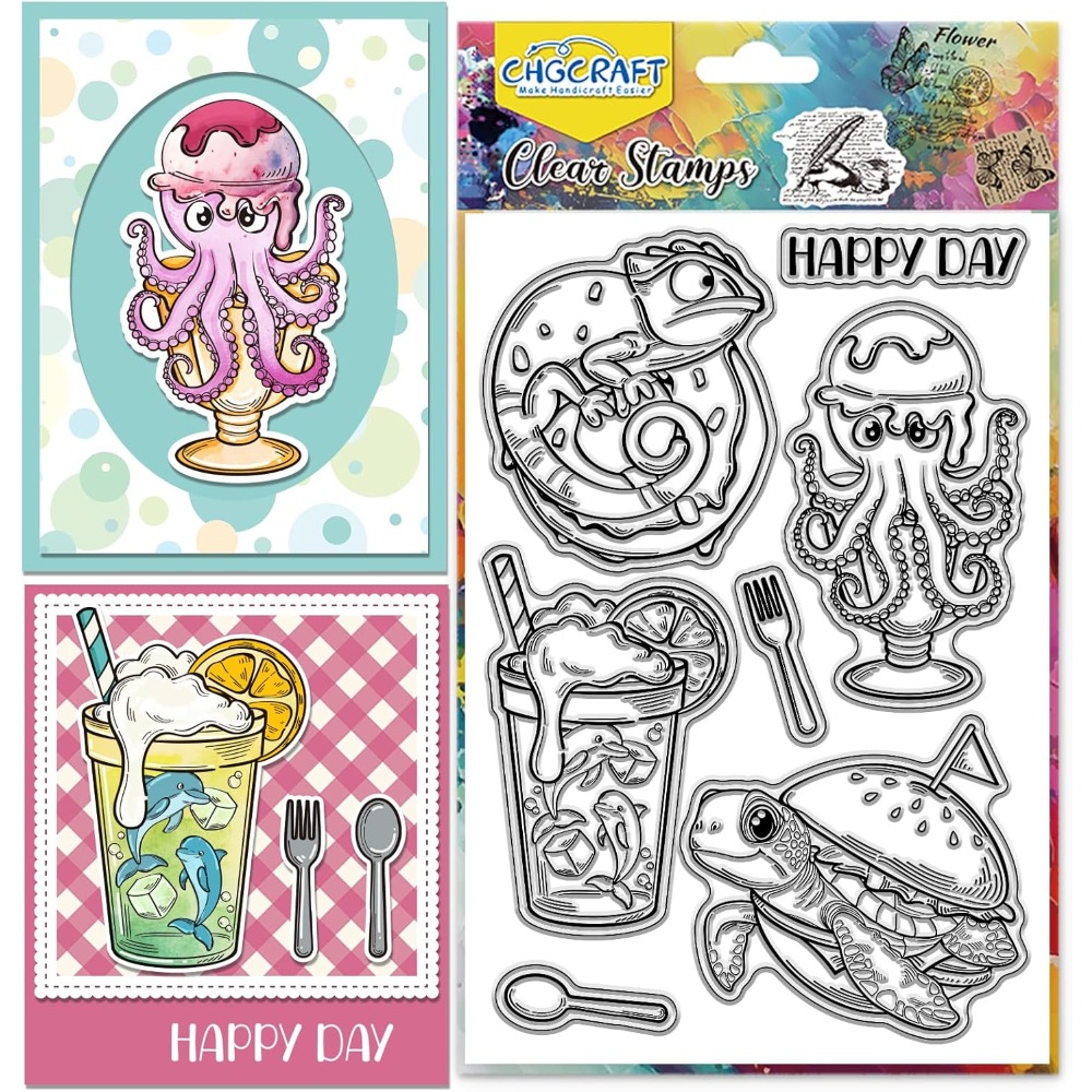 สัตว์ทะเลล้างแสตมป์เต่าโปร่งใส - Clear Silicone Stamps For Card Making บทวิจารณ์และราคา