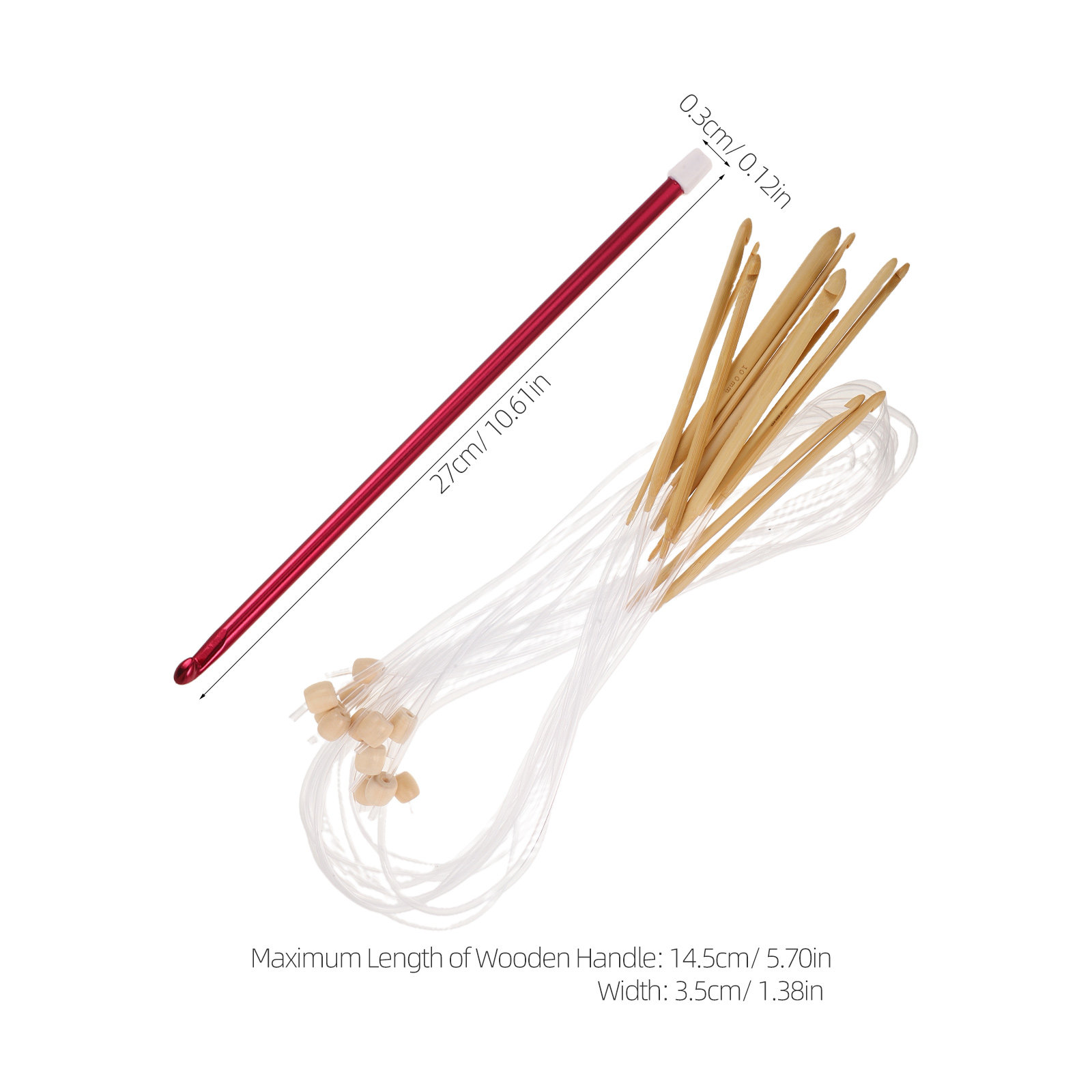 ชุดเข็มโครเชต์สีสันสดใส 1 ชุด  - Wooden Crochet Hooks Ergonomic Handle บทวิจารณ์และราคา