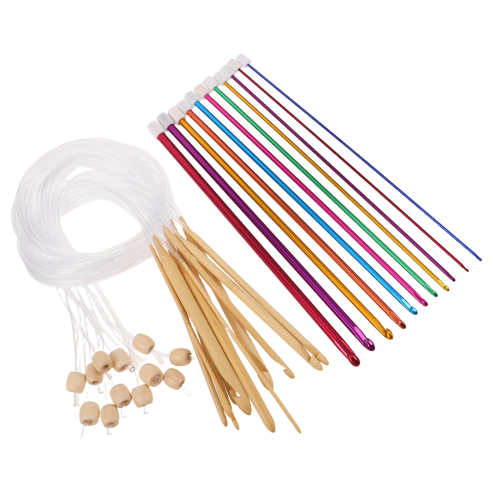 ชุดเข็มโครเชต์สีสันสดใส 1 ชุด  - Wooden Crochet Hooks Ergonomic Handle บทวิจารณ์และราคา