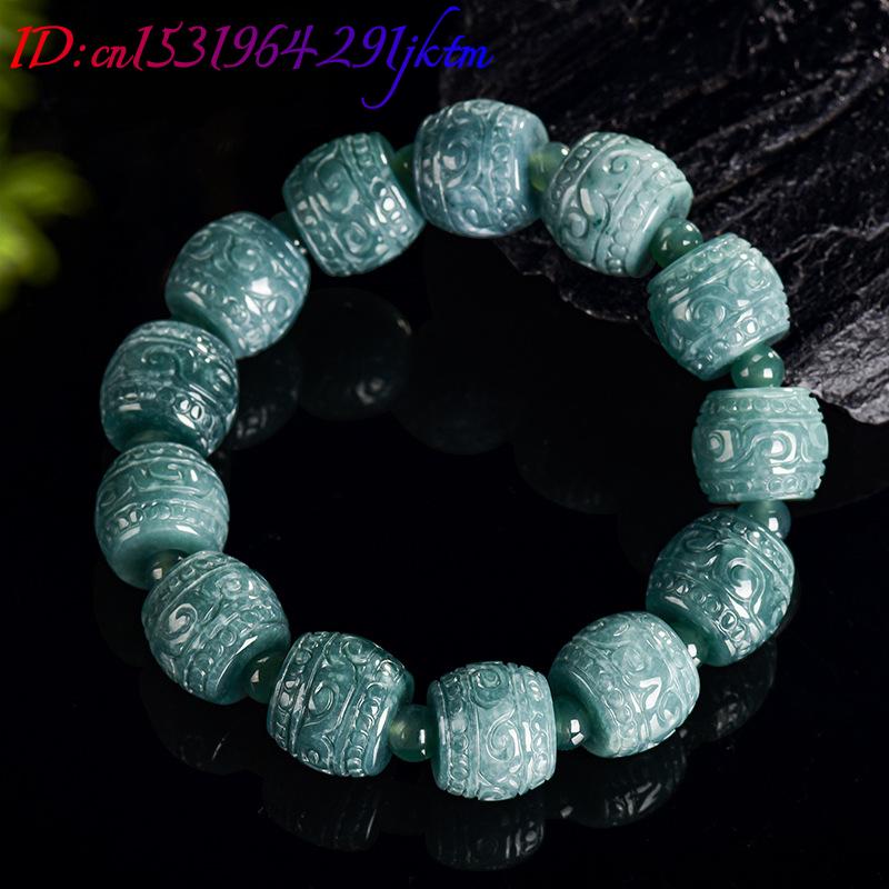 กำไลข้อมือหยกพม่าธรรมชาติแกะสล - Beading บทวิจารณ์และราคา