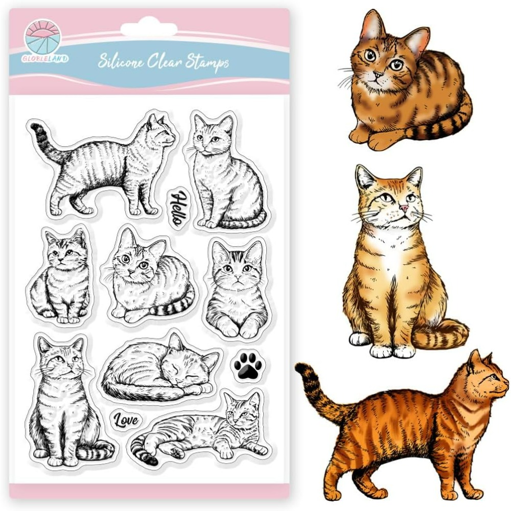 แมวล้างแสตมป์แมวที่สมจริงซิลิโ - Clear Silicone Stamps For Card Making บทวิจารณ์และราคา