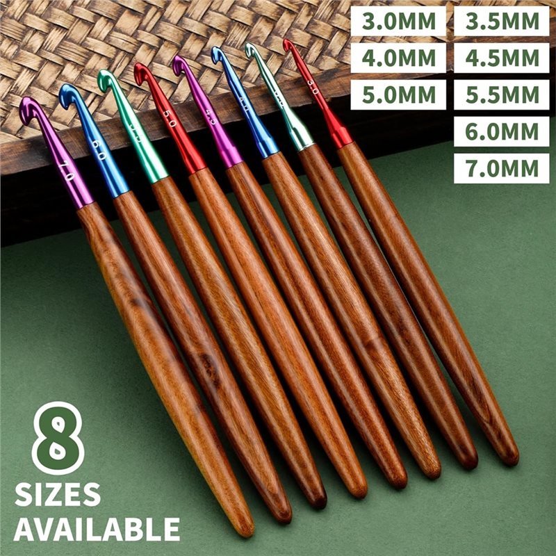 เข็มโครเชต์อะลูมิเนียม AB34 พร - Wooden Crochet Hooks Ergonomic Handle บทวิจารณ์และราคา