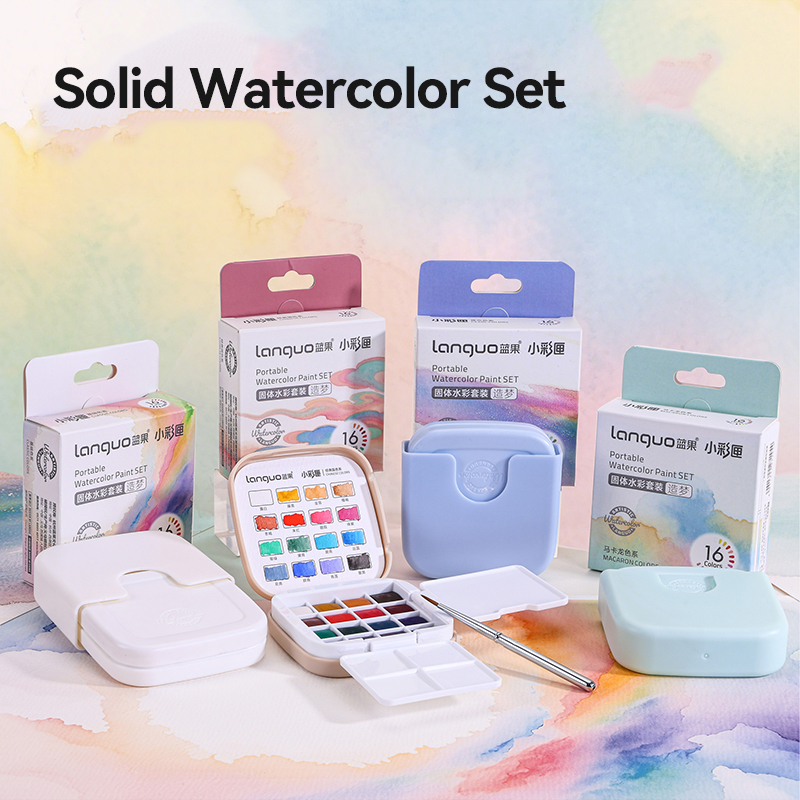 ชุดสีน้ำแบบแข็ง 16 สี ยี่ห้อ L - Watercolor Paint Set Solid Pigment บทวิจารณ์และราคา