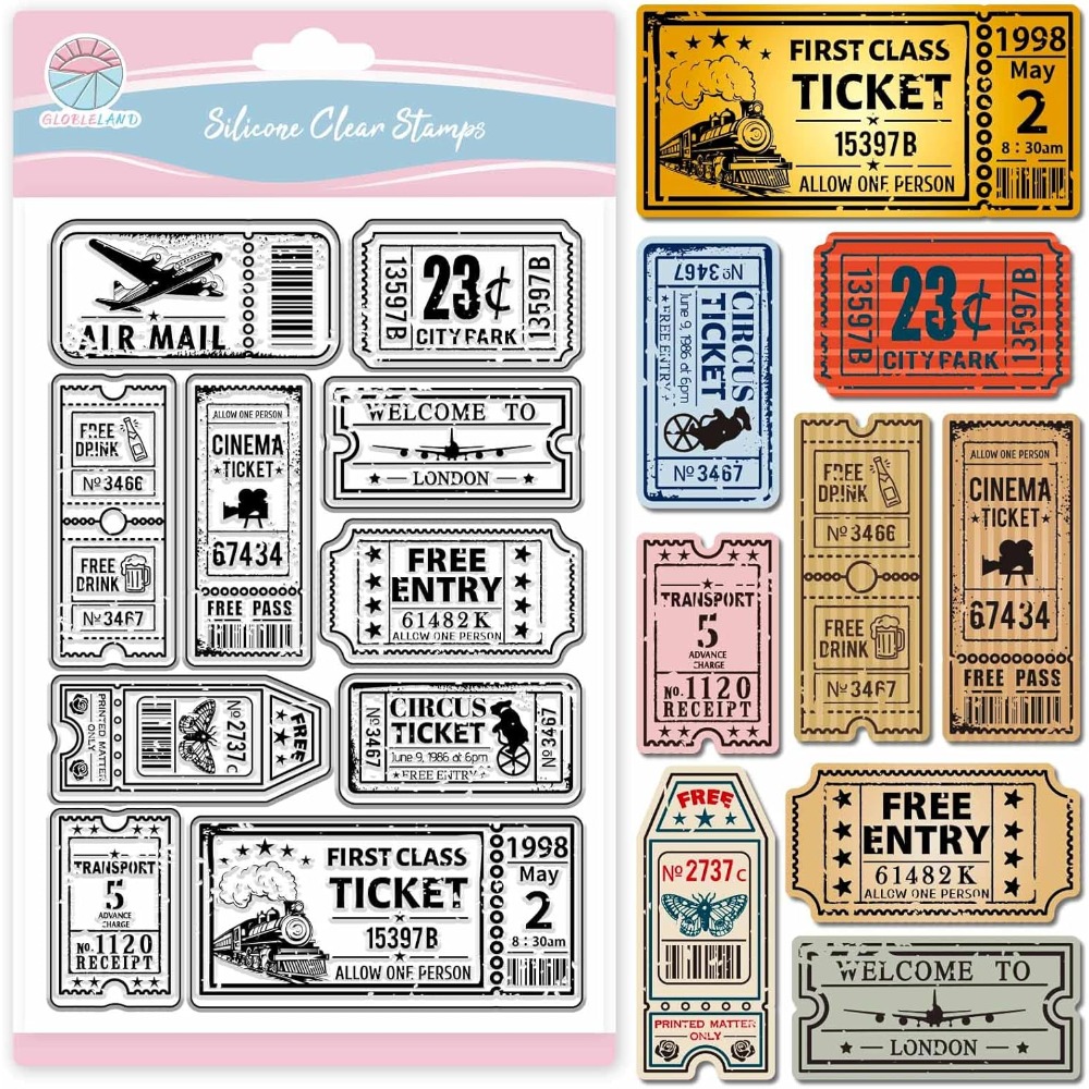 Vintage Ticket แสตมป์ที่ชัดเจน - Clear Silicone Stamps For Card Making บทวิจารณ์และราคา